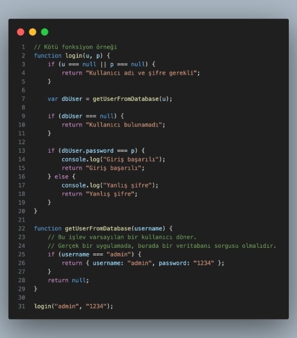JavaScript Üzerinden Clean Code Prensipleri (2)